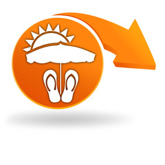 plage sur bouton orange