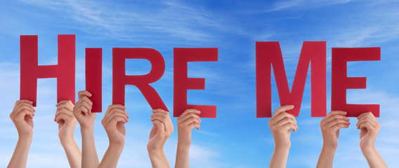 Hire Me in front of the Sky