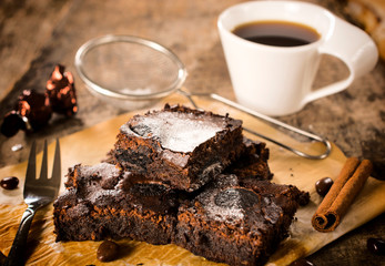 Brownies and coffee
