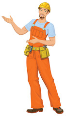 Smiling builder