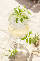 Maibowle mit frischem Waldmeister