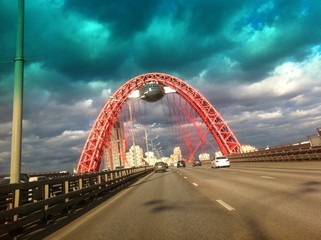 road on the bridge in Moskow