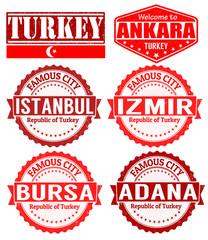 Turkey cities stamps