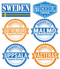 Sweden cities stamps