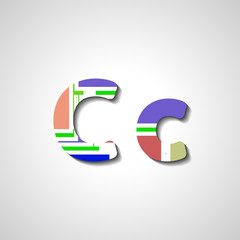 Colorful letter alphabet, abstract illustration