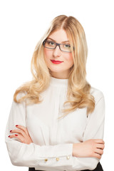 Portrait of blonde young business woman