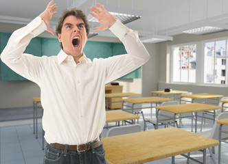 Furious teacher