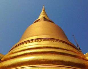 golden pagoda at Temple of the Emerald Buddha,Bangkok,Thailand