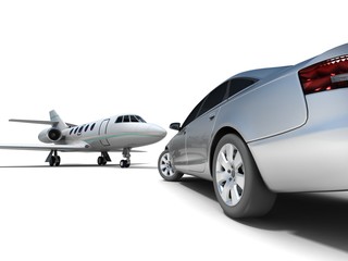 Luxury Transportation isolated on a white background