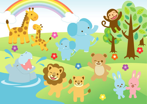 子供向け動物イラスト の Stock ベクター | Adobe Stock