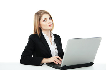 Young busines woman with notebook