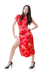 Sexy Chinese woman dress traditional cheongsam