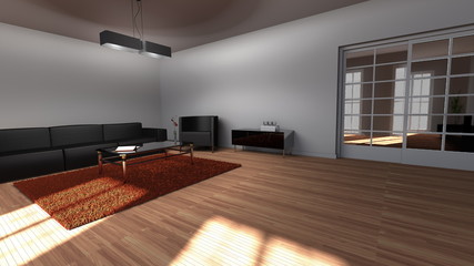 Modern eingerichtetes Wohnzimmer