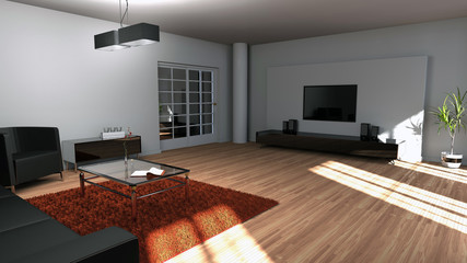 Modern eingerichtetes Wohnzimmer