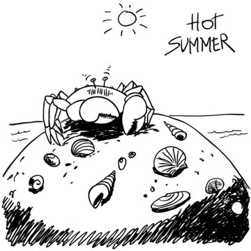 Hot summer. Vector sketch