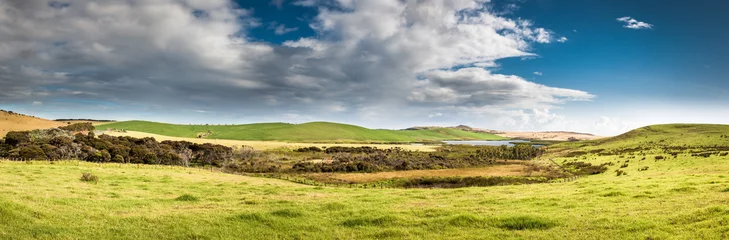 Foto auf Glas Neuseeland Weiden Panorama, Cape Reinga © Sunreal