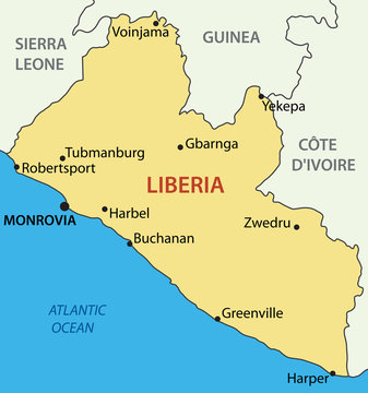 Republic of Liberia - vector map