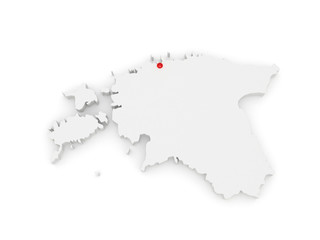 Fototapeta premium Map of Estonia.