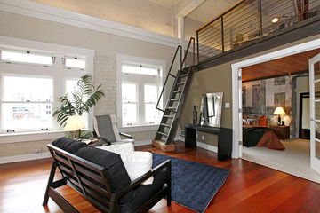 Reconstructed modern bedroom and living room