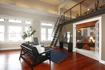 Reconstructed modern bedroom and living room