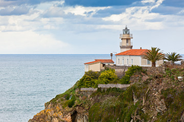 Fototapeta na wymiar Lighthouse of Cudillero, Asturias, Northern Spain