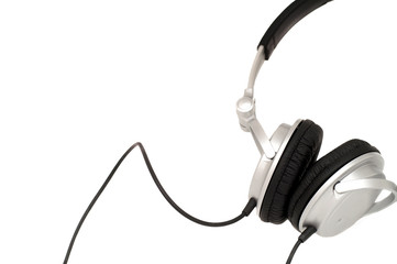 DJ Headphones close up with copy space