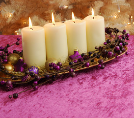 advent christmas candles with copy space