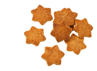 Star shaped biscuits isolated on white