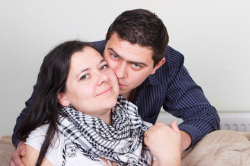 Obraz premium Young family couple in love