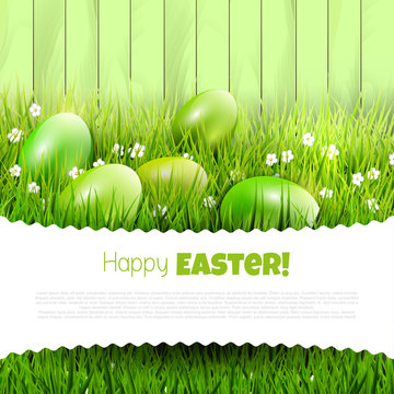 Green Easter Background With Copyspace