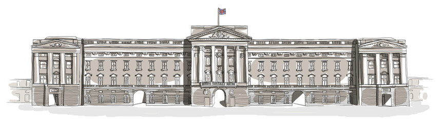 Fototapeta premium Buckingham Palace line art