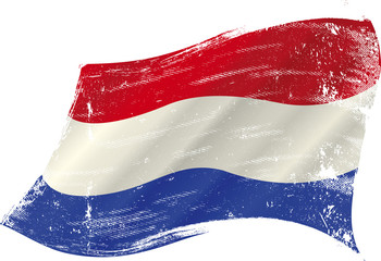 Fototapeta premium Flaga holenderski grunge