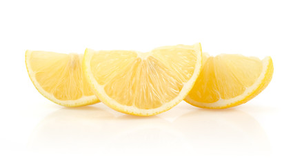 Lemon Slices Isolated on White Background