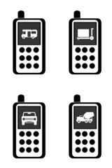 Transports dans 4 t&eacute;l&eacute;phones mobiles	