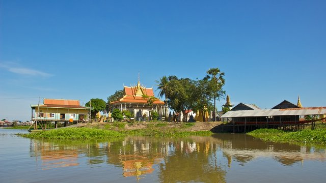 Buddhist Temple in Tonle Sap Lake