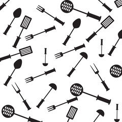 Seamless pattern with  kitchen items.