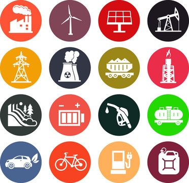 Energy icons in color