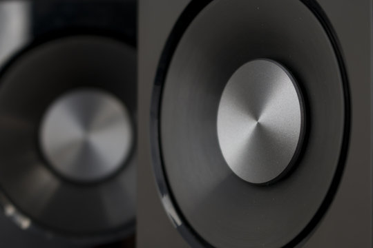 Speakers hi-fi audio close up