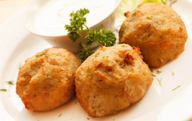 potato balls with sour cream