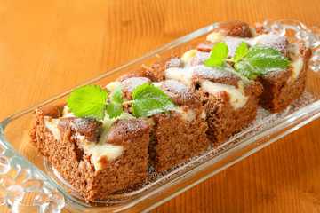 Gingerbread cake with cheese