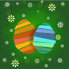two nice easter egg with flowers