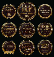 Set of vintage premium quality stickers and elements