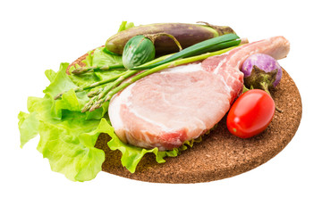 Raw t-bone steak