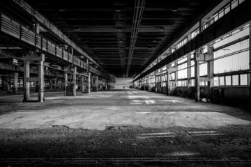 Large industrial hall of a repair station