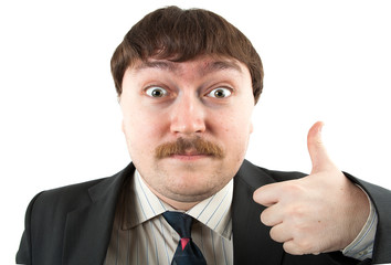 portrait of a man exclaiming