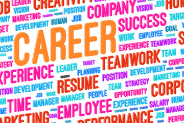 Fototapeta premium Career Word Cloud 3D Concept Illustration