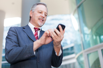 Businessman using his smartphone