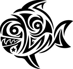 Fish tribal art vector