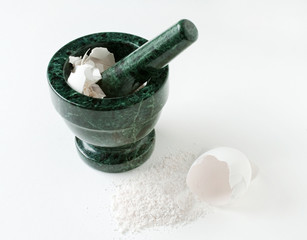 Mortar & Pestle with Egg Shells