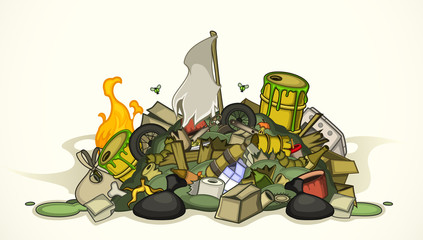 Pile of various garbage
